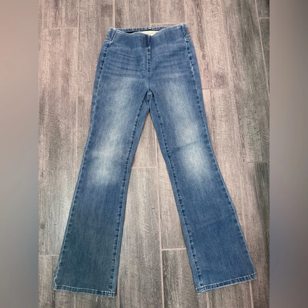 Soft Surroundings Pull On Flare Jeans Comfort Waist Denim Size XS Stretch‎ - Picture 2 of 7